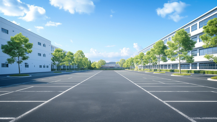 Corporate Parking Lot After asphalt repair